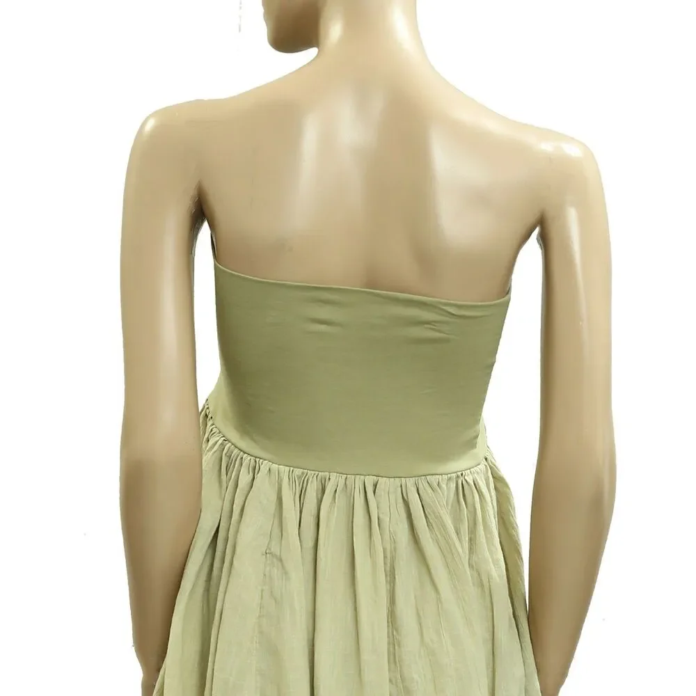 Free People Free-est Green Convertible Skirt Tube Dress Pull-On Beach S 281769